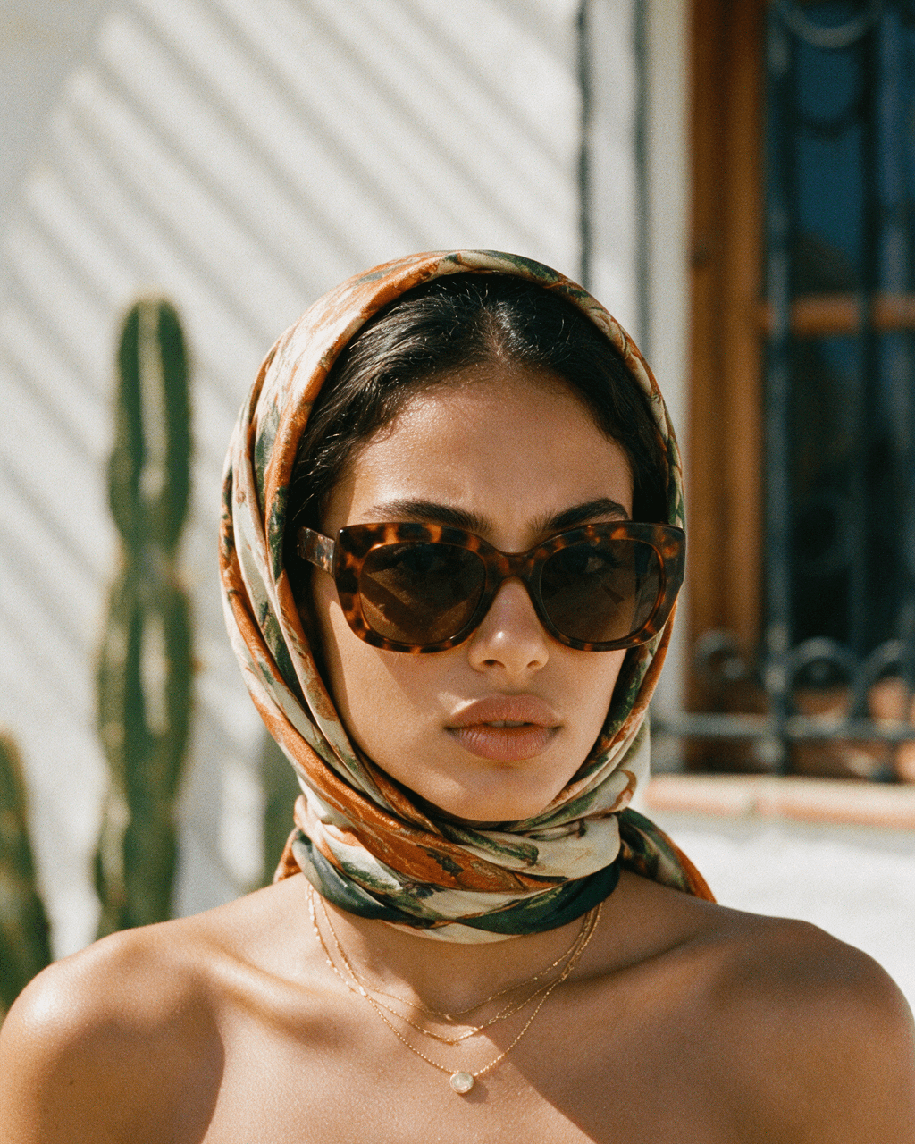 Vintage Silk Scarf Portrait