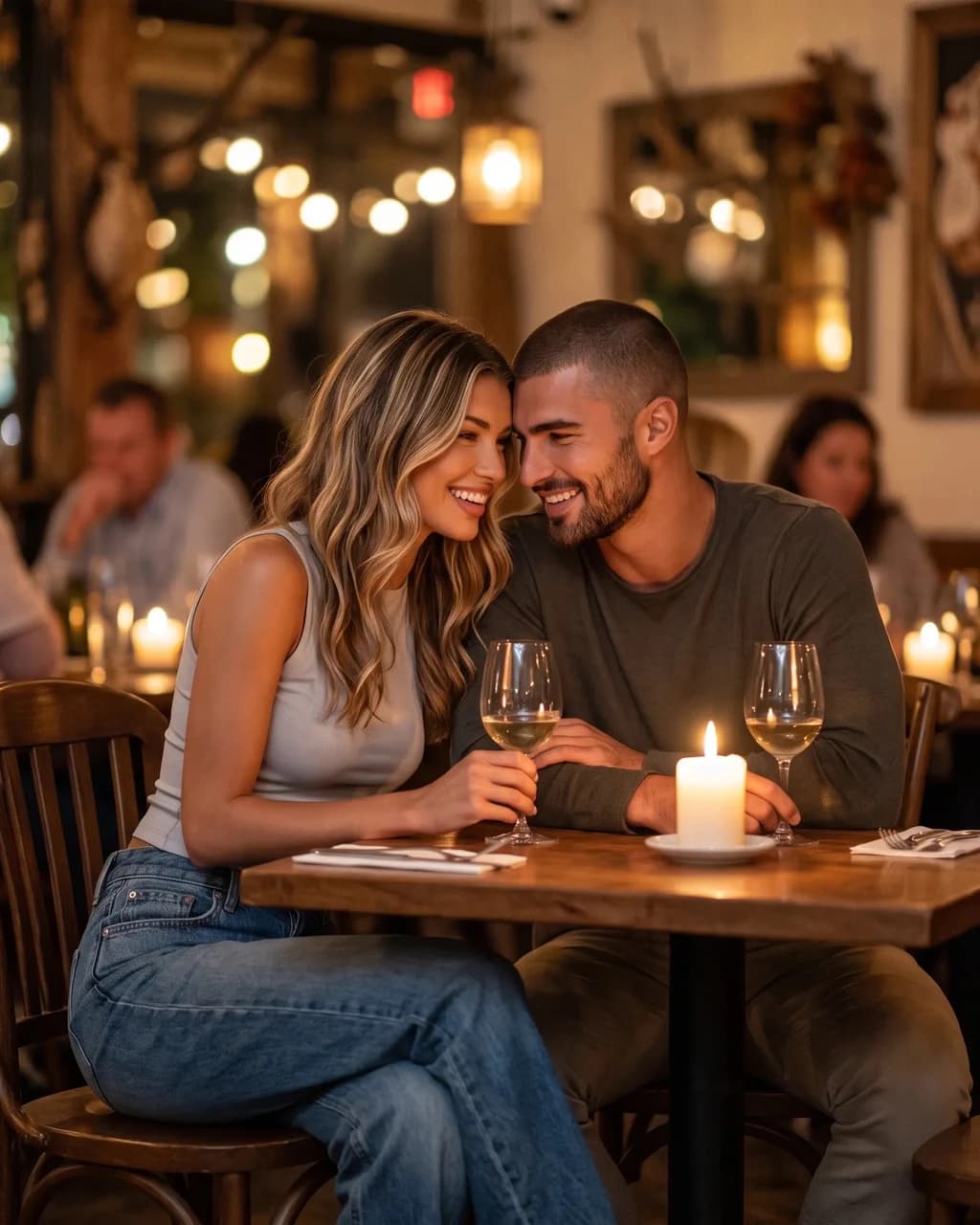 Candlelit Dinner AI photo look
