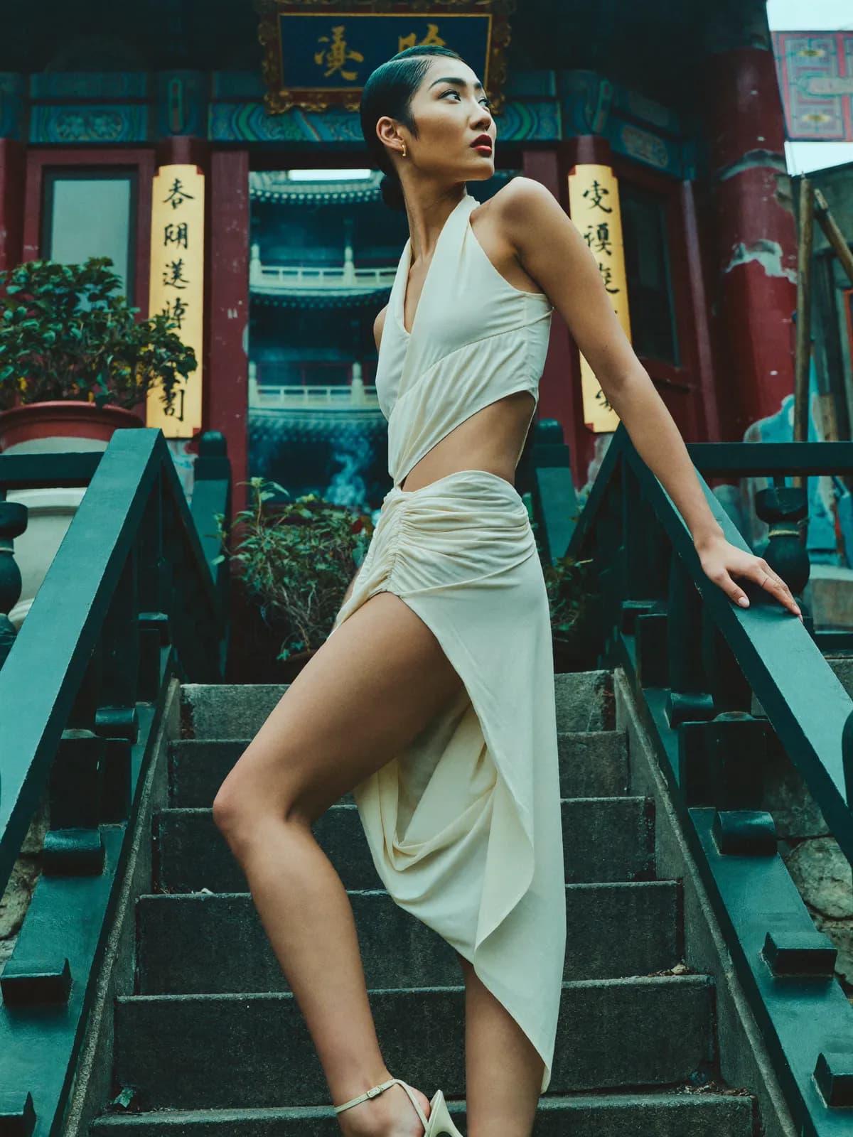 Jade Temple Stairs AI photo look