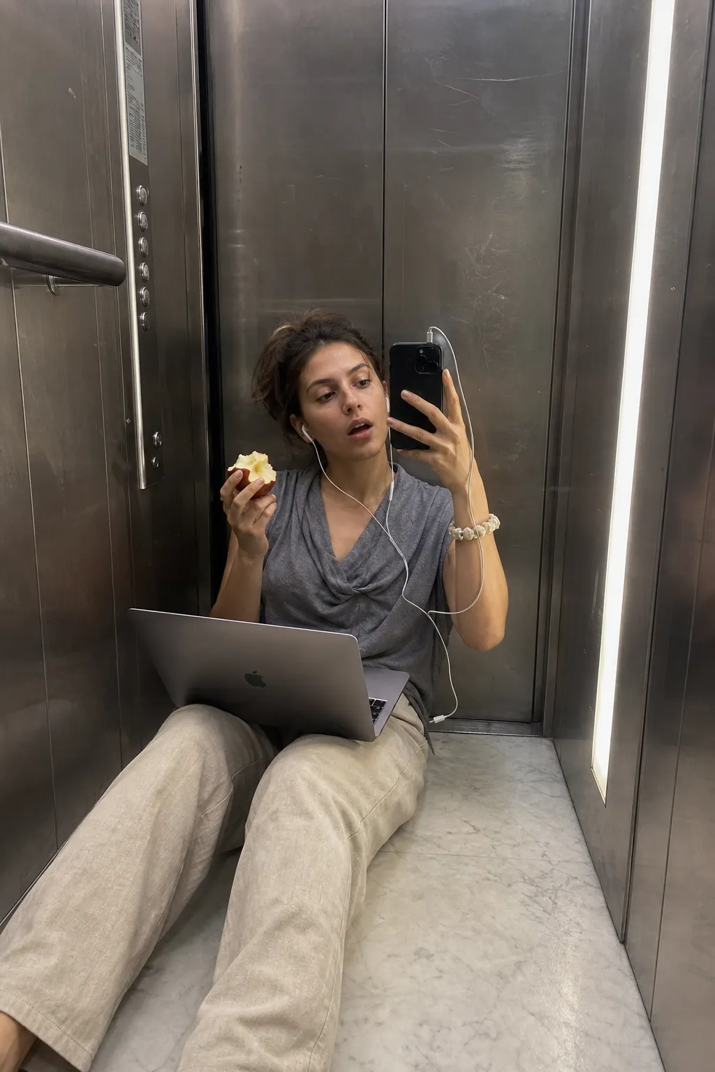 Elevator Floor Selfie AI photo look