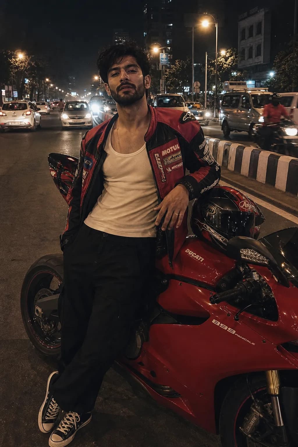 Night Motorcycle AI photo look