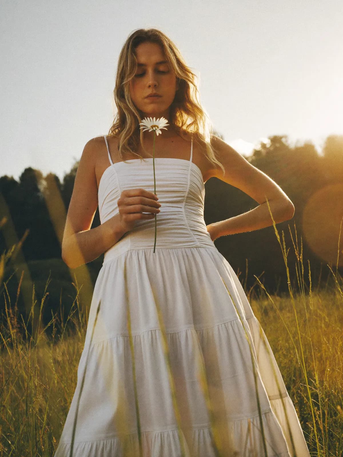 Daisy Meadow Low-Angle AI photo look