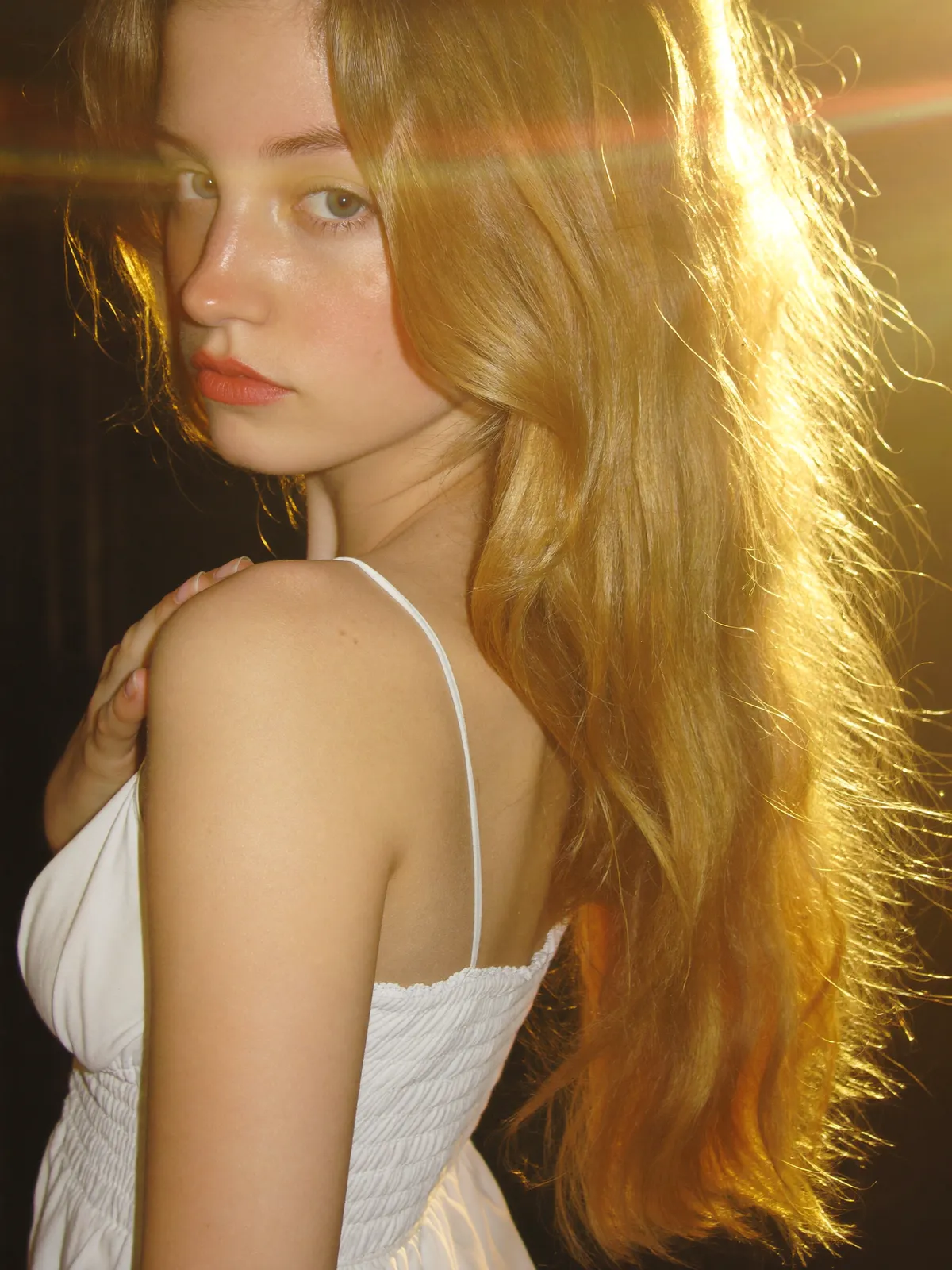 Backlit Shoulder Gaze AI photo look