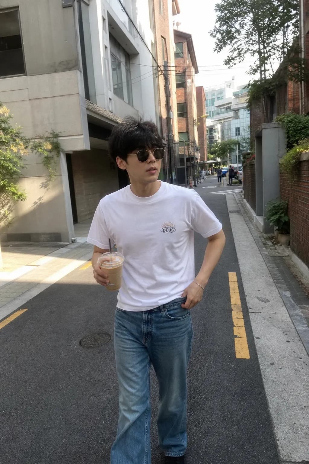 Street Coffee Walk AI photo look